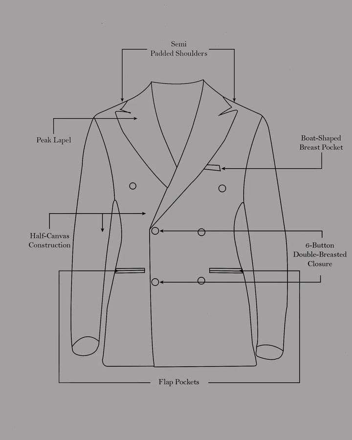 Men’s Premium Grey Check Double-Breasted Suit