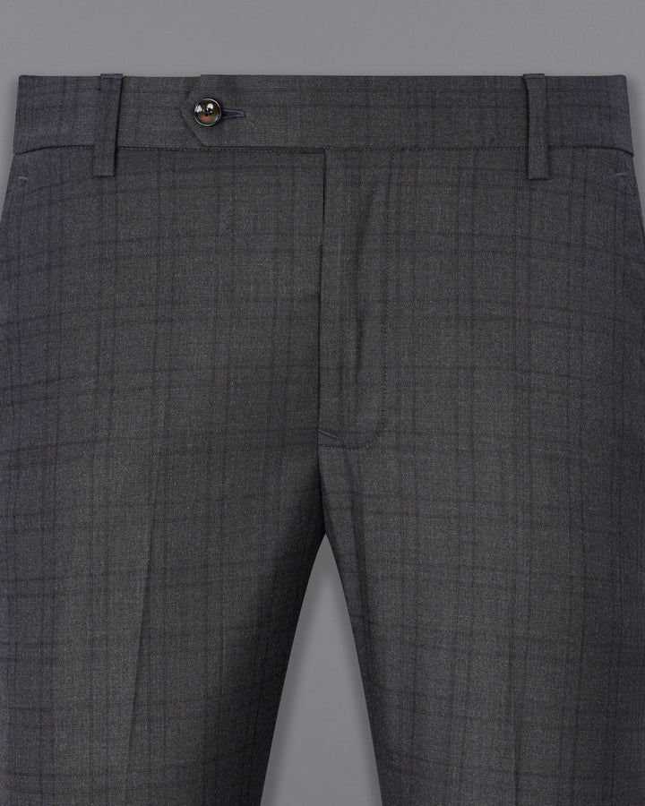 Men’s Premium Grey Check Double-Breasted Suit