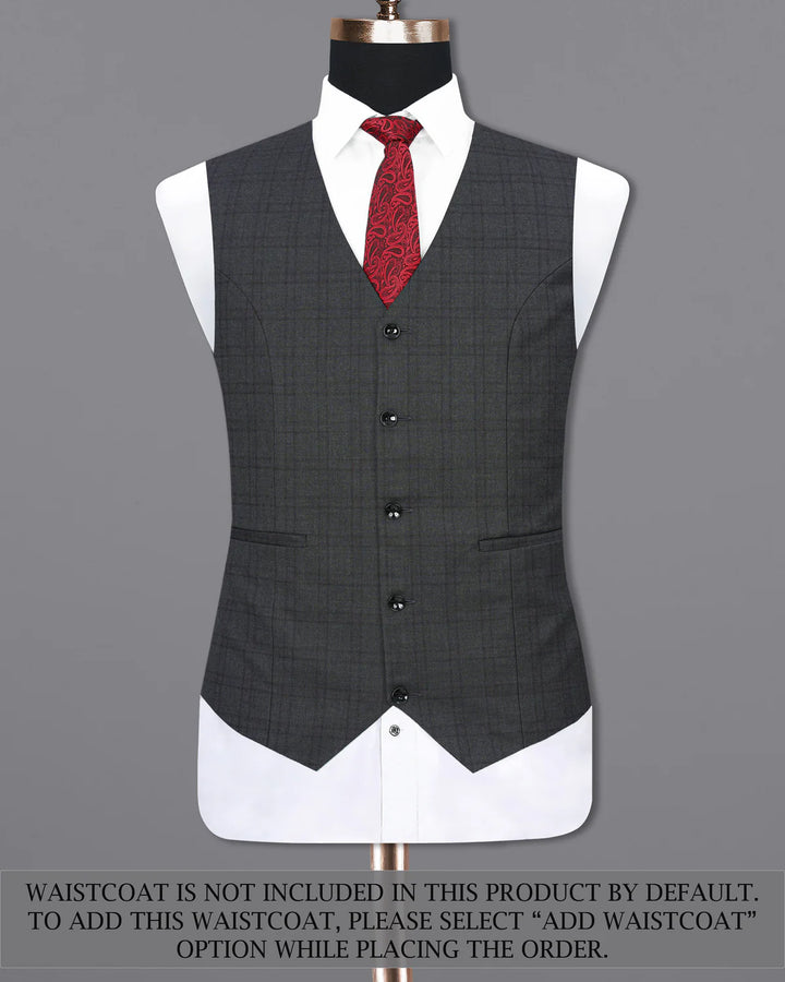 Men’s Premium Grey Check Double-Breasted Suit