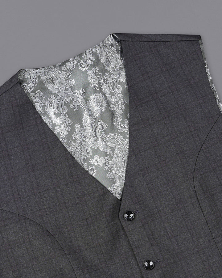 Men’s Premium Grey Check Double-Breasted Suit