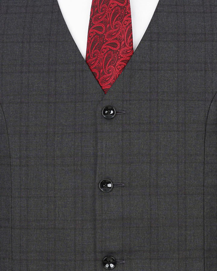 Men’s Premium Grey Check Double-Breasted Suit