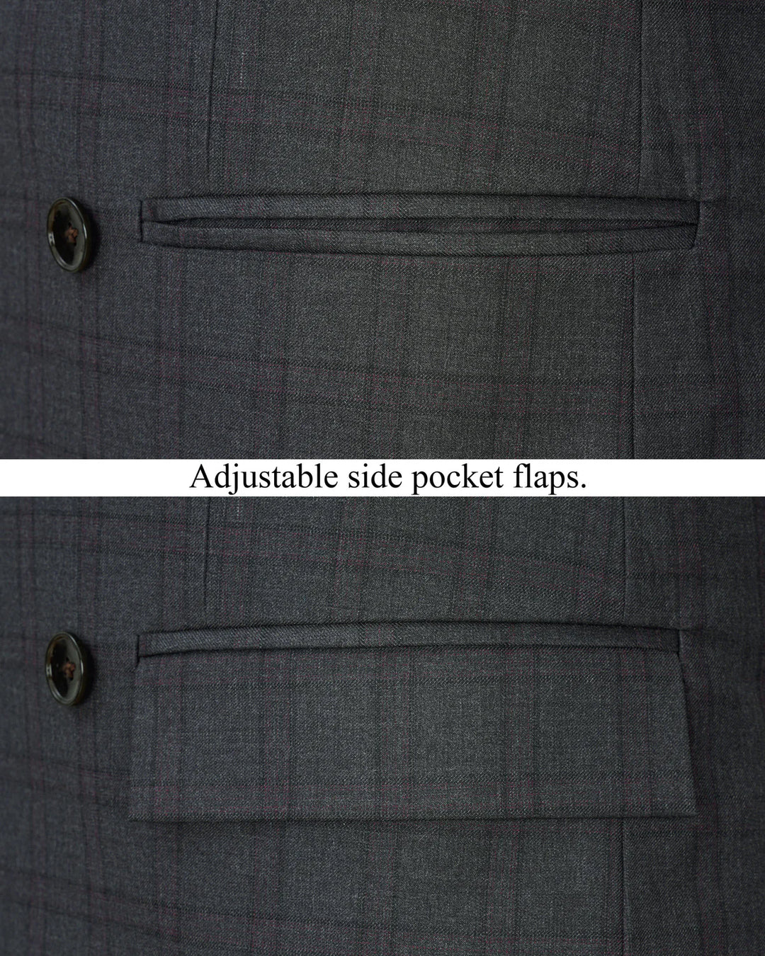 Men’s Premium Grey Check Double-Breasted Suit